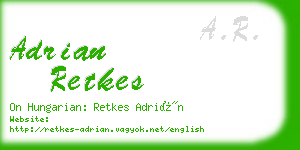 adrian retkes business card